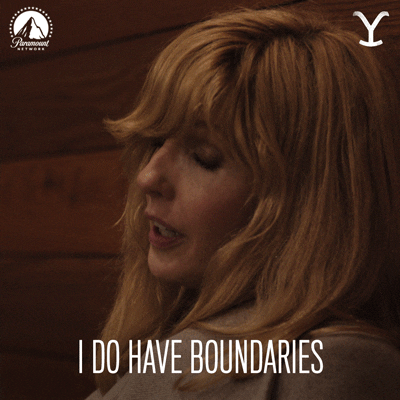A woman saying, 'I do have boundaries.'