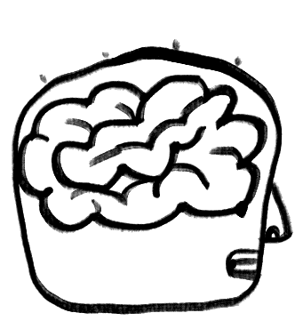 A drawing of a brain responding to stress