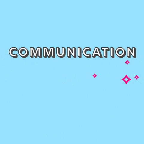 A giphy with the flashing words - Communication Expectation Boundaries.