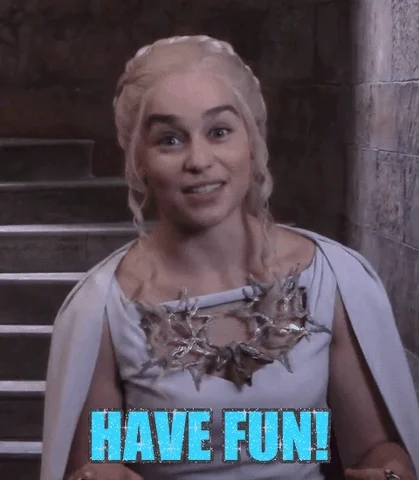 Daenerys Targaryen from Game of Thrones giving two thumbs up and saying, 