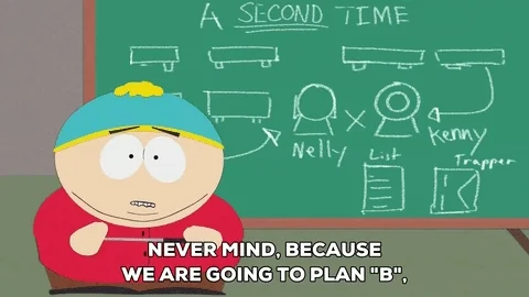 A Southpark character explaining a very complicated looking graph on a blackboard.