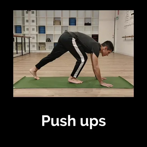 A man demonstrating proper push-up technique.