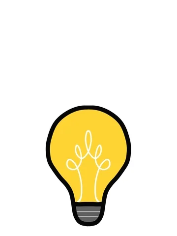 Animated light bulb. Text reads I have an idea!