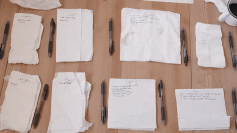 A series of notepads on a desk