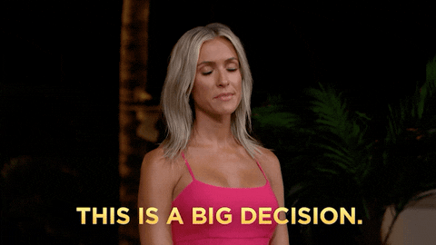 A woman saying, 'This is a big decision.'
