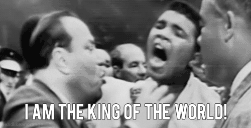 Cassius Clay on TV after a fight, saying 