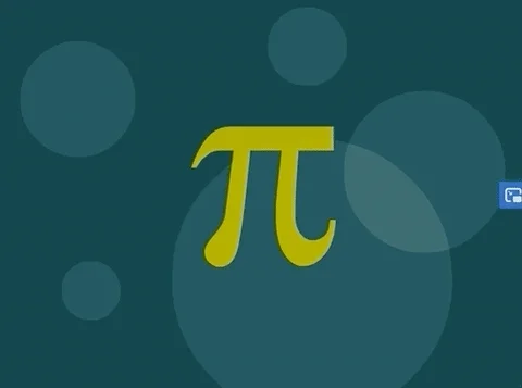 The symbol for pi with pi written to many places.