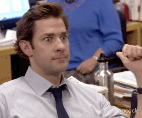 A man clenching his fists, and narrating “yes”. (GIF by The Office)