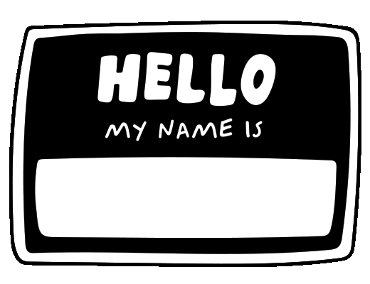 A blank name tag