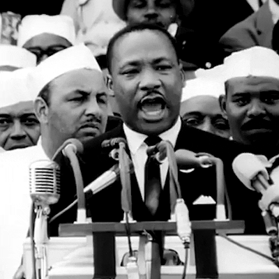 Gif of Martin Luther King Jr. delivering his speech.