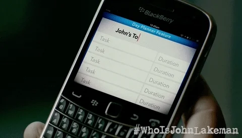 Someone named John is making a to-do list on his phone