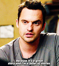 GIF of Nick from the show New Girl saying 