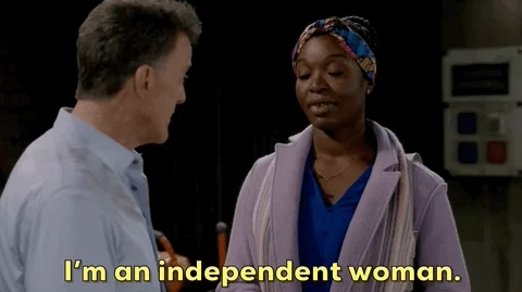 A woman telling someone, 