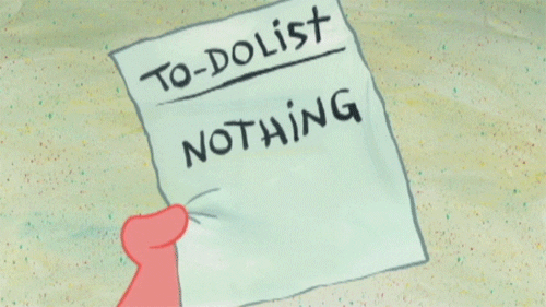 To-Do List and character is crossing off the word, 'nothing'.