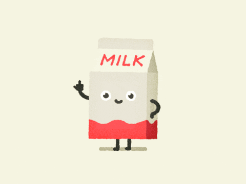 A cartoon character milk container