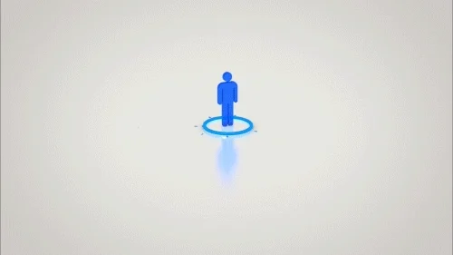An animation of people connecting to each other in a network.