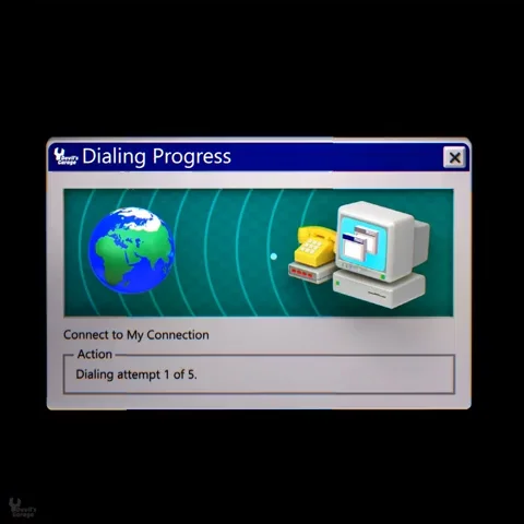 Dialup connection animation.