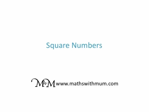 Square numbers shown by a box with same sides, such as 1 x 1 or 2 x 2.