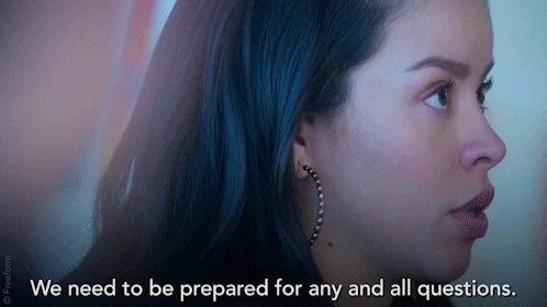 A women saying, " We need to be prepared for any and all questions." 