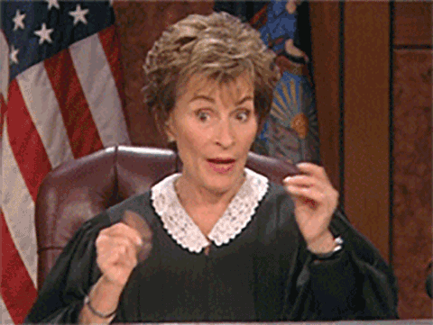 Judge Judy snapping her fingers
