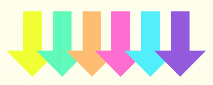 multicolored downward pointing flashing arrows