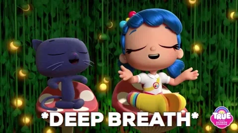 animations taking deep breaths.