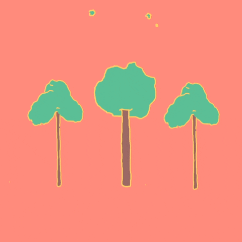 An animation of trees moving up and down