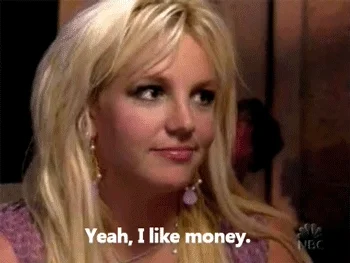 Brittney Spears speaking with the words 