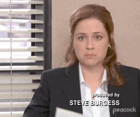 Pam (The Office) says 'My resume can fit on a post-it note.'