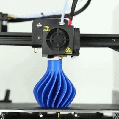 A 3D printer making a vase