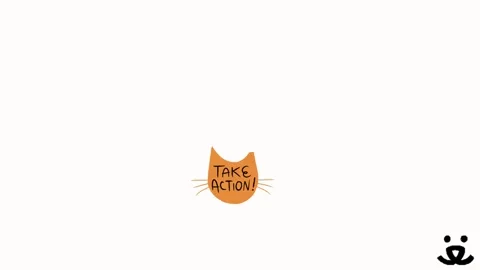 GIF cat silhouette filling the screen with