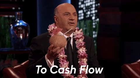 Kevin O'Leary from the show 'Shark Tank' saying cheers to cash flow 