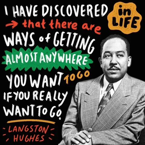 An animation depicting the Langston Hughes quote, 