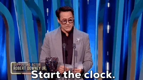 Robert Downey Jr. gives a speech at an award ceremony. He says, 