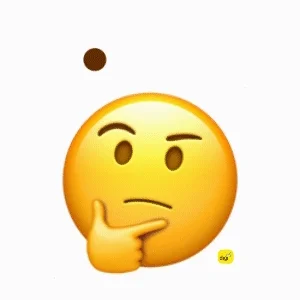 A thinking face emoji suddenly realizes an idea. A lightbulb and starts appear over its head.
