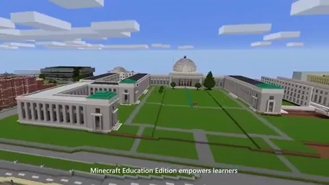 A teacher uses Minecraft Education Edition in class to 