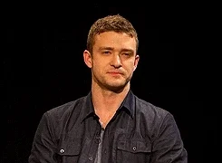 Justin Timberlake looking thoughtful and then saying, 