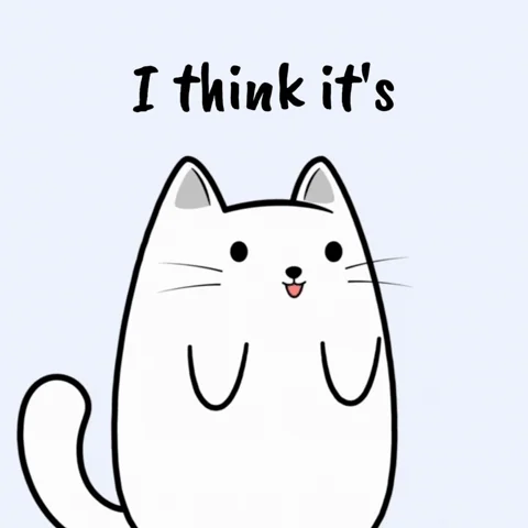 A cartoon cat saying,