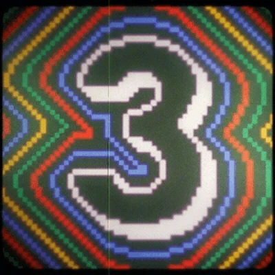 Old school animation GIF of the number 3