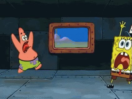 Spongebob characters panicking 
