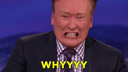 Conan O'Brien cries and asks, 
