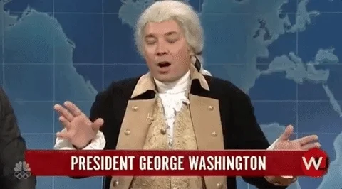 Jimmy Fallon as George Washington on Saturday Night Live's news report.