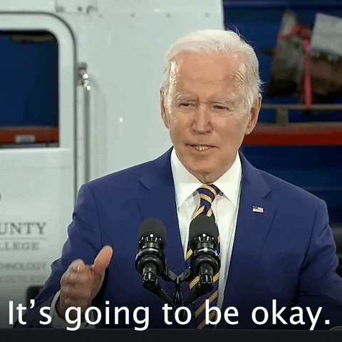 Joe Biden emphatically saying 