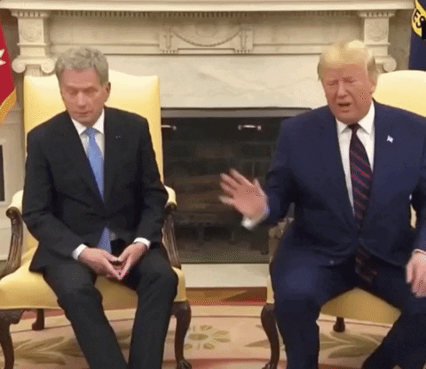 Trump touching someone who does not want to be touched
