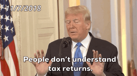 Trump saying people don't understand tax returns.