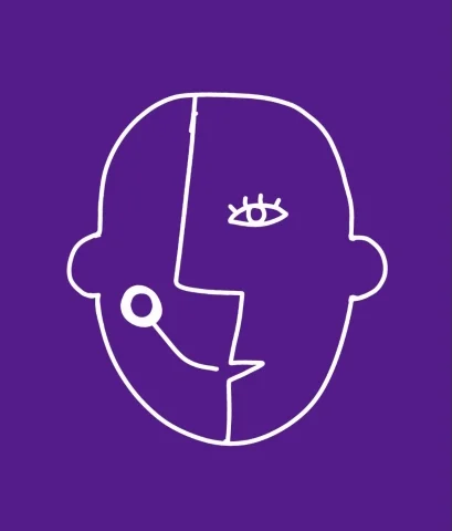 A hand-drawn animation showing a face changing into a variety of emotions.