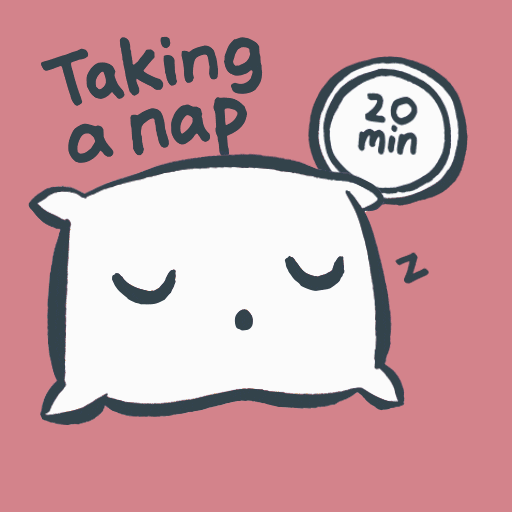 Pillow and 20 minute nap timer