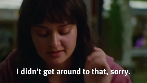 A young woman says, 