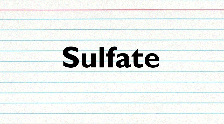 Animation of different flashcards related to sulfate.