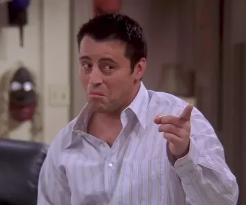 Joey from friends pointing to his brain